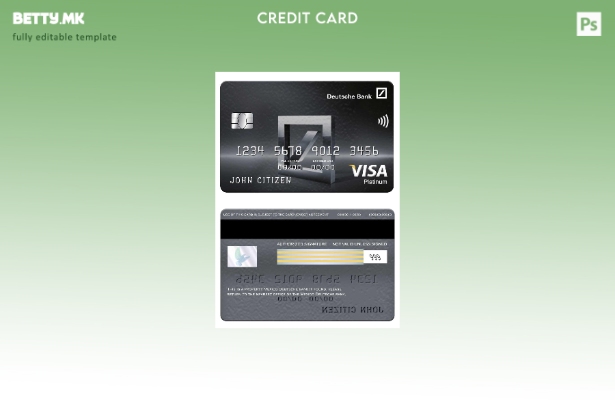 Модерен стил Шаблон за платина картичка виза Мексико Дојче банка